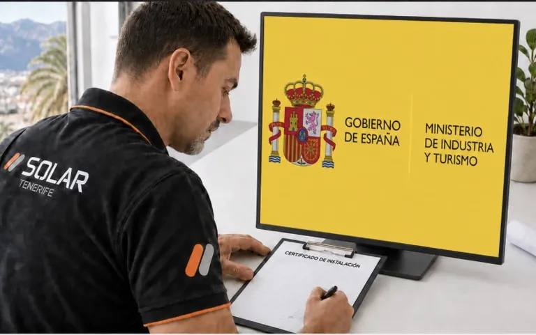 Imagen ilustrativa de Solar Tenerife preparando un certificado de instalación eléctrica